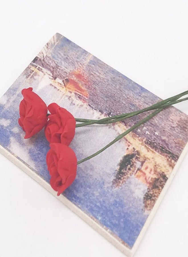 VICASKY 5pcs Dollhouse Bouquet Doll House Flowers Mini Landscape Model Miniature Flower Decor DIY Model Miniature Simulation Mini Rose Artificial - Image 4